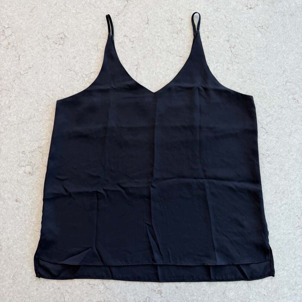 Shinestar Black V-Neck Polyester Cami Tank Top Size L